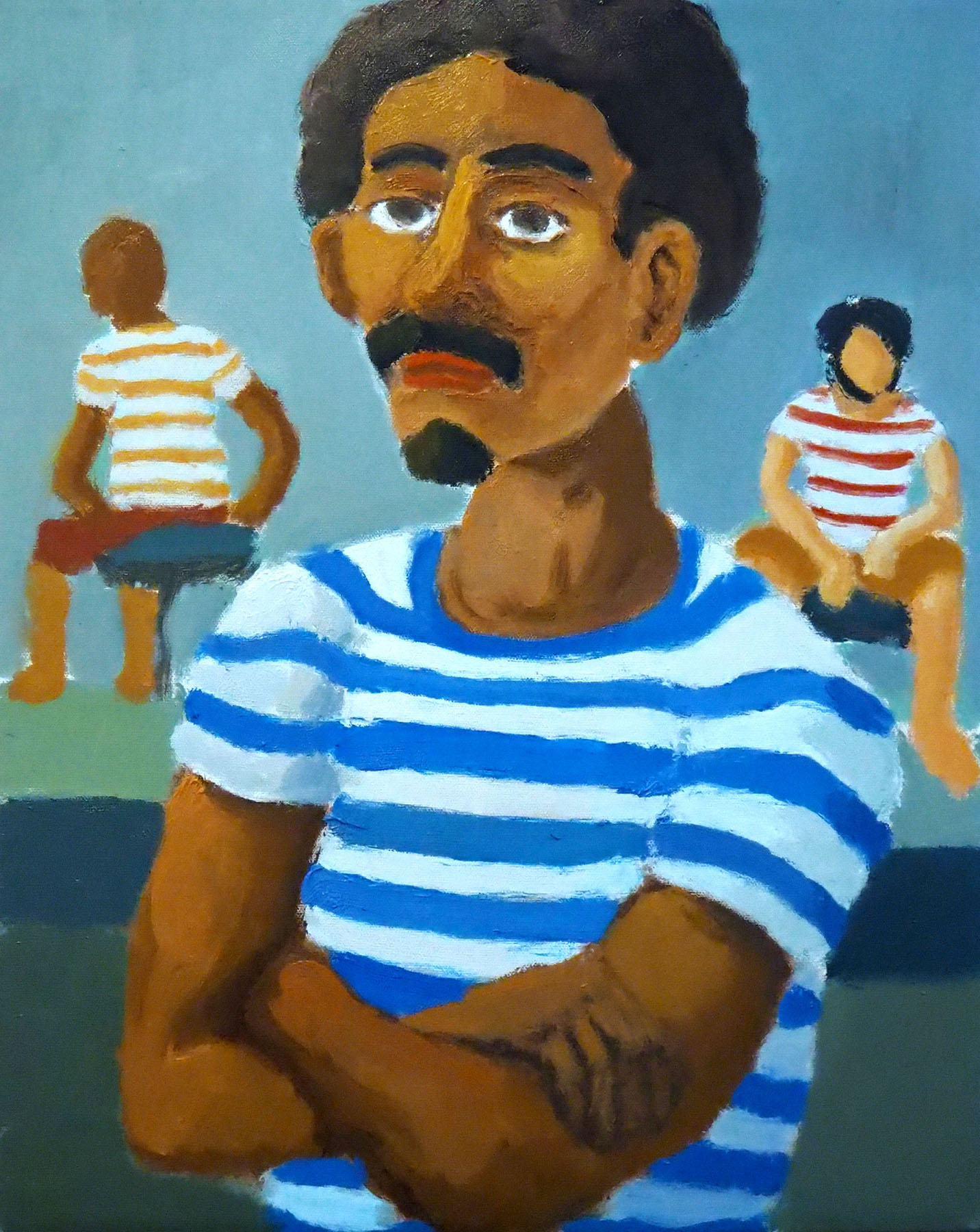 Royce Sebastian Brown-Man in a Striped Shirt Men's Fashion Afro Portrait
