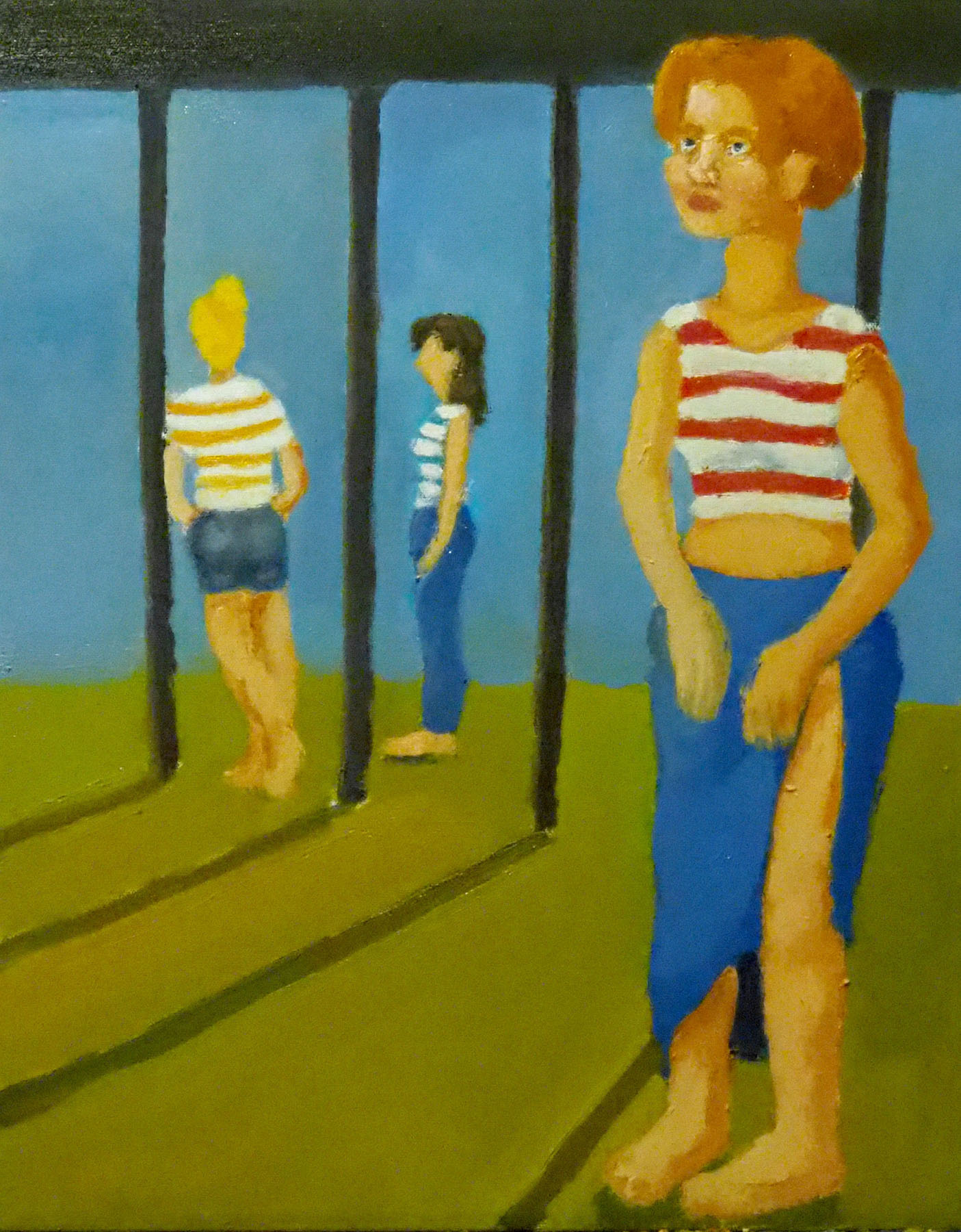 Royce Sebastian Brown-Women Beneath a Structure Striped Shirts women's fashion dress jeans